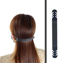 Load image into Gallery viewer, Set of 10 - Silicone Ear Savers - Black | Anti-Slip Extension Hook for Ear Protection | Adjustable, Reusable and Stylish | Hook Buckle Strap Mask Extender for Pain Relief……