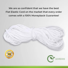 Load image into Gallery viewer, Round Elastic Cord for Masks - 1/8 inch, 20 yards, White | Stretch String, Rope, Band, Strap for Face Mask Making, Sewing, Art