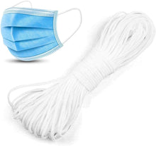 Load image into Gallery viewer, Round Elastic Cord for Masks - 1/8 Inch, 30 Yards, White | Stretch String, Rope, Band, Strap for Face Mask Making, Sewing, Art