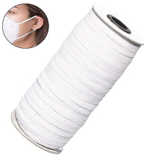 Load image into Gallery viewer, 6mm, 30m | Flat Elastic Cord for Masks - White | Elastic String, Band, Strap for Sewing, DIY Mask Making, Clothes