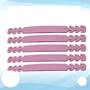 Set of 5 - PU Leather Ear Savers - Baby Pink | Anti-Slip Extension Hook for Ear Protection | Adjustable, Reusable and Stylish | Hook Buckle Strap Mask Extender Pain Relief