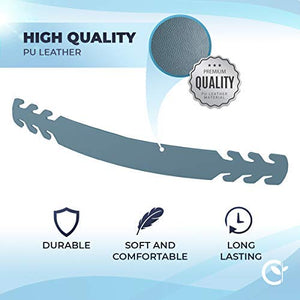 Set of 5 - PU Leather Ear Savers - Baby Blue | Anti-Slip Extension Hook for Ear Protection | Adjustable, Reusable and Stylish | Hook Buckle Strap Mask Extender Pain Relief