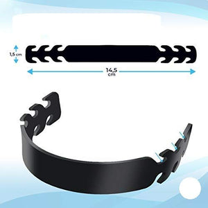 Set of 5 - PU Leather Mask Extenders Ear Savers - Black | Anti-Slip Extension Hook for Ear Protection | Adjustable, Reusable and Stylish | Hook Buckle Strap Pain Relief