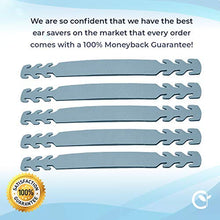 Load image into Gallery viewer, Set of 5 - PU Leather Ear Savers - Baby Blue | Anti-Slip Extension Hook for Ear Protection | Adjustable, Reusable and Stylish | Hook Buckle Strap Mask Extender Pain Relief
