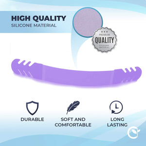 Set of 5 - Silicone Ear Savers - Purple | Anti-Slip Extension Hook for Ear Protection | Adjustable, Reusable and Stylish | Hook Buckle Strap Mask Extender for Pain Relief