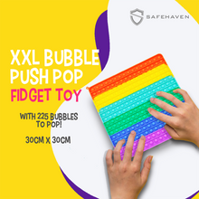 Load image into Gallery viewer, SafeHaven Jumbo Poppet Fidget Toy | XXL Rainbow Square 30x30cm
