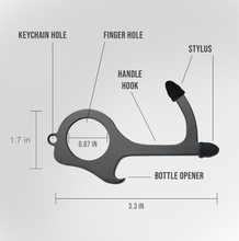 Load image into Gallery viewer, 2Pc Contactless Door Opener Tool - Hygiene Key - Safe Touch - Bottle Opener Stylus Black
