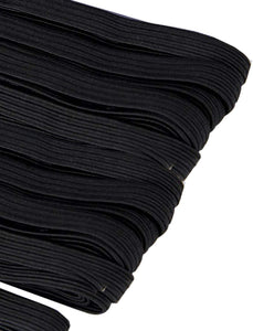 3mm, 20m | Flat Elastic Cord for Masks - Black | Elastic String, Band, Strap for Sewing, DIY Mask Making, Clothes