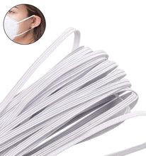 Load image into Gallery viewer, 6mm, 20m | Flat Elastic Cord for Mask - White | Elastic String, Band, Strap for Sewing, DIY Mask Making, Clothes
