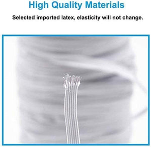 6mm, 30m | Flat Elastic Cord for Masks - White | Elastic String, Band, Strap for Sewing, DIY Mask Making, Clothes
